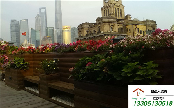 苏州上海外滩屋顶花箱景墙工程